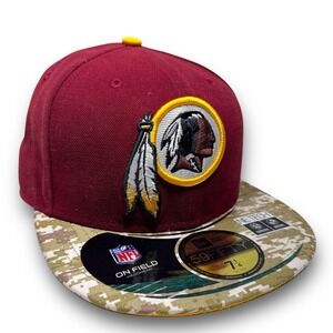New Era 59Fifty Washington Redskins NFL Fitted Hat 7 1/4 2013 Salute to Service